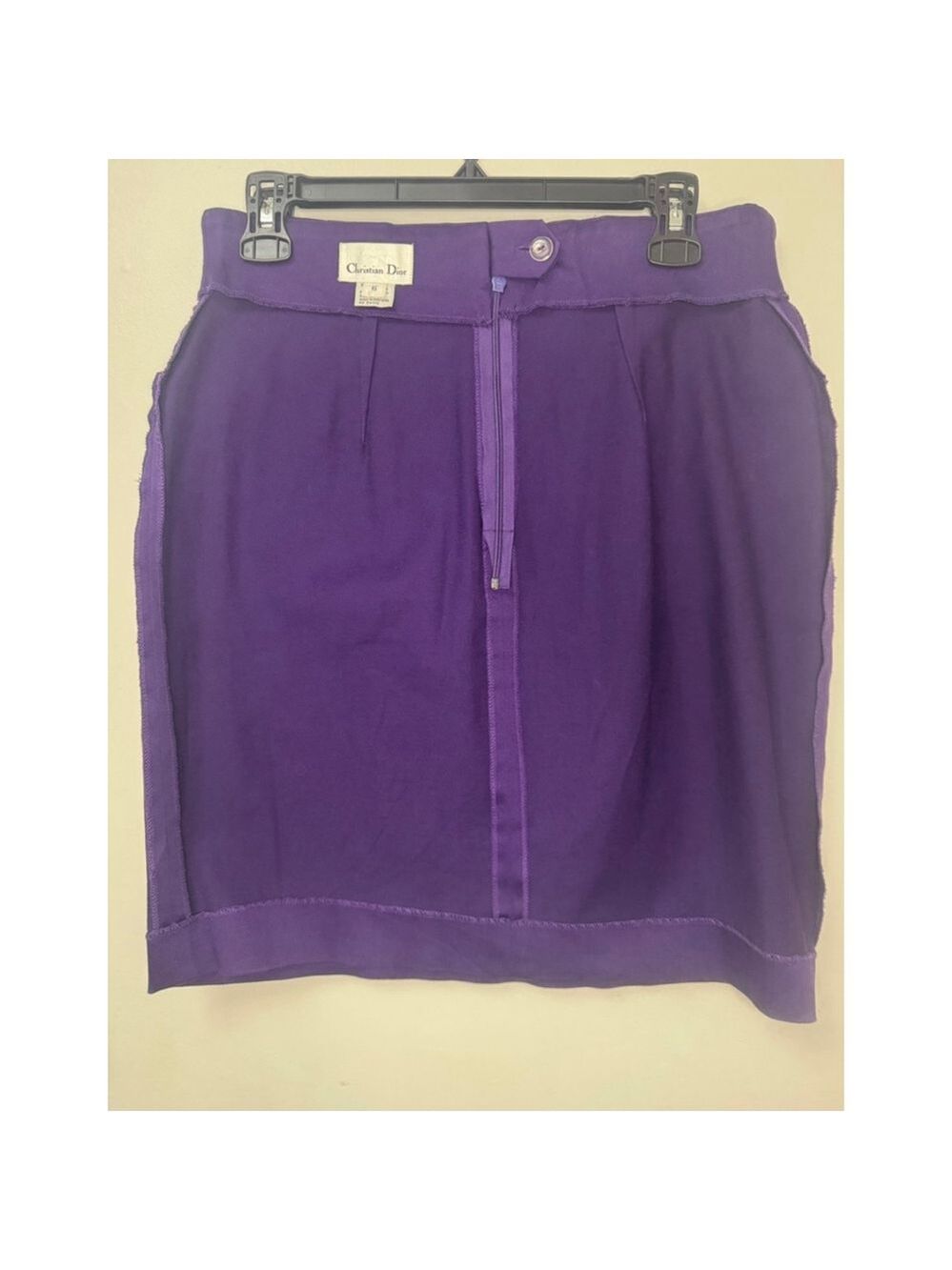 Women's Christian Dior Purple Pencil Cotton Skirt Size 6 - Picture 6 of 9